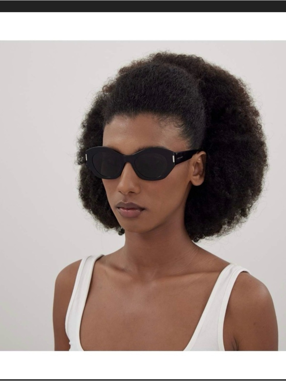 Dark tortoise shell YSL Slim Cat-Eye Sunglasses - Women